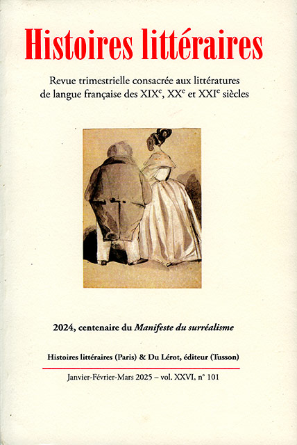 Couverture Histoires littéraires 101. HL-101-c1.jpg