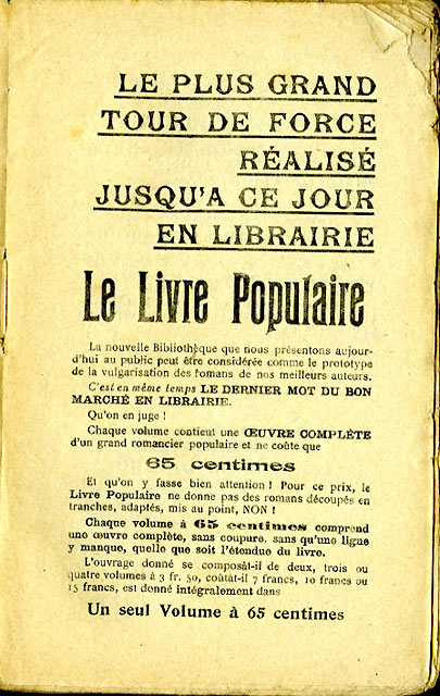 Collection 'Le Livre Populaire' Collection 'Le Livre Populaire'